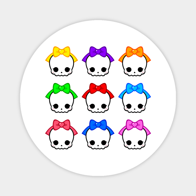 Cute Skulls with Bows Magnet by alien3287